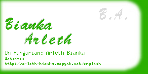 bianka arleth business card